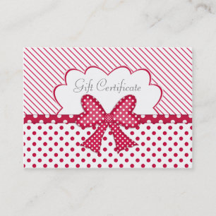 Red and White Gift Certificate Business Card