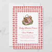 Red and White Gingham Baby Shower Picnic