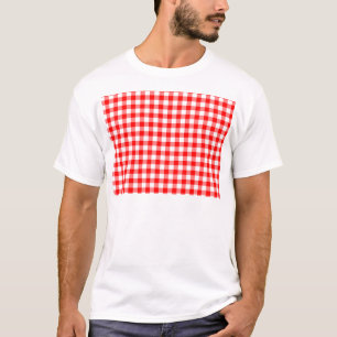 Red and White Gingham Checks T-Shirt