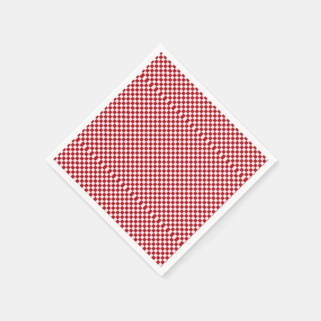 Red And White Gingham Chequered Napkin (Corner)