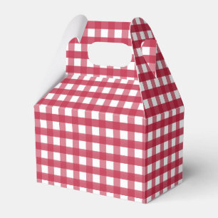 Red and White Gingham  Favour Box