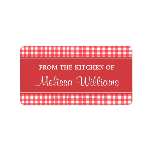 Red and white gingham from the kitchen of labels (Front)
