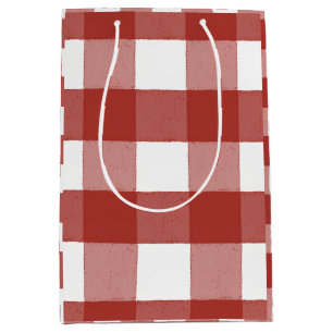 Red and White Gingham Gift Bag