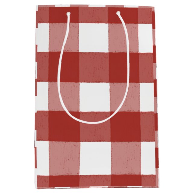 Red and White Gingham Gift Bag (Front)