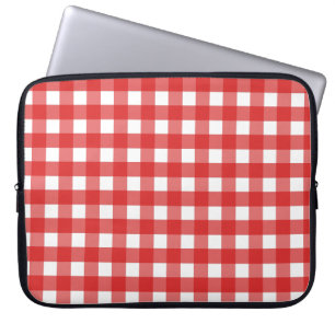 Red and white gingham laptop sleeve