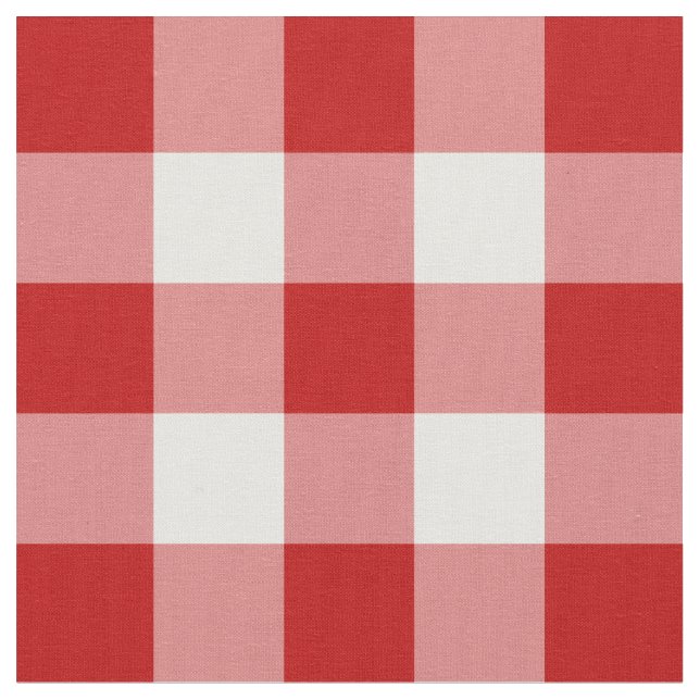 Red and White Gingham Pattern Fabric (Close Up)