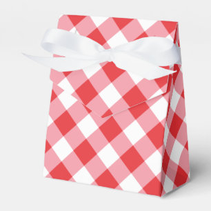 Red and White Gingham Pattern Favour Box
