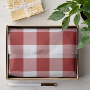 Red and White Gingham Pattern Tissue Paper