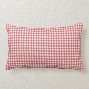 Red and white gingham pillow