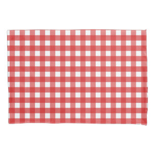 Red and white gingham pillowcase