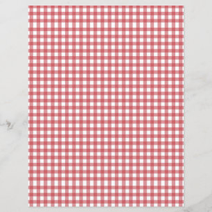 Red and White Gingham Scrapbook Paper