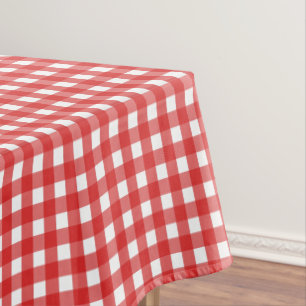 Red and white gingham tablecloth