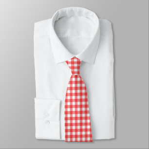 Red and White Gingham Tie
