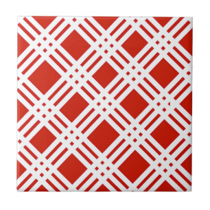 Red and White Gingham Tile