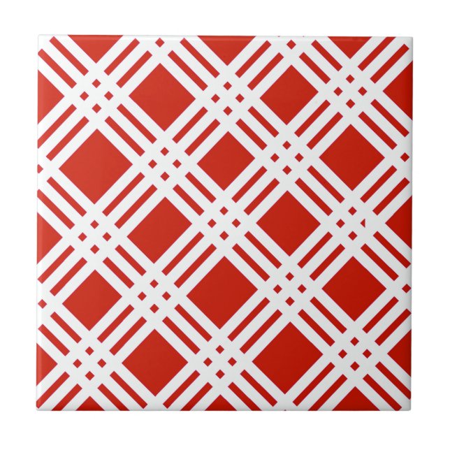 Red and White Gingham Tile (Front)