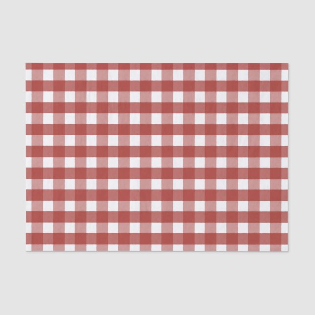 Red and White Gingham Tissue Paper (Front)