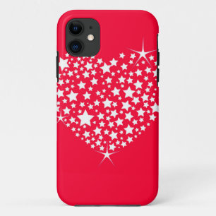 Red And White Glitter Heart iPhone 11 Case