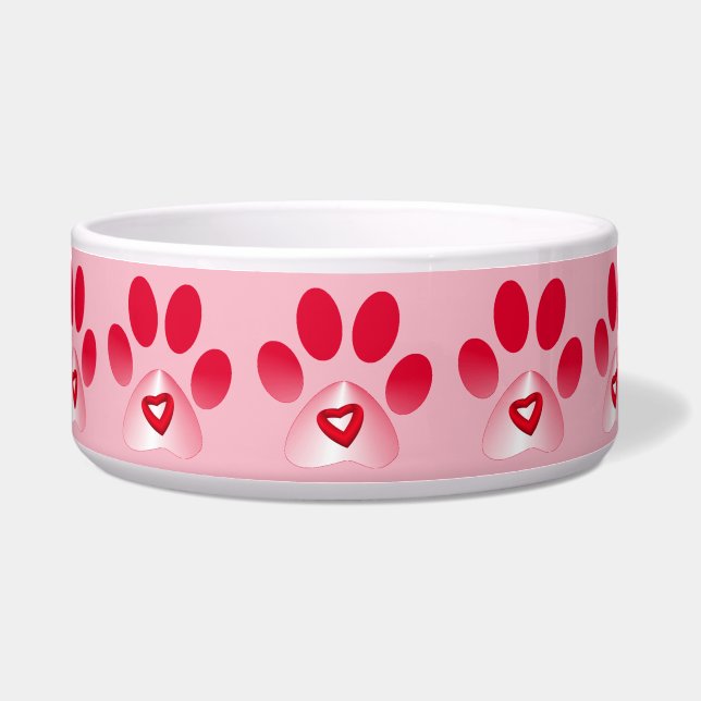 Red and White Gradient Paw w/Red Heart (Front)