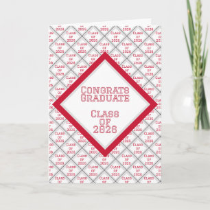 Red and White Graduation Card 2026