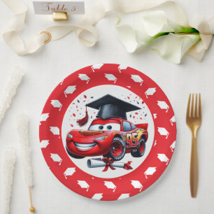 Red And White Graduation Kindergarten  Paper Plate