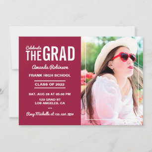 Red and White Graduation Party Invitation