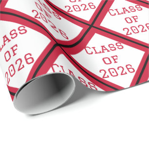 Red and White Graduation Wrapping Paper 2026