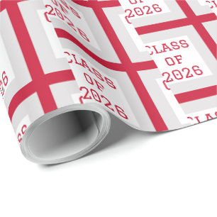 Red and White Graduation Wrapping Paper   2026