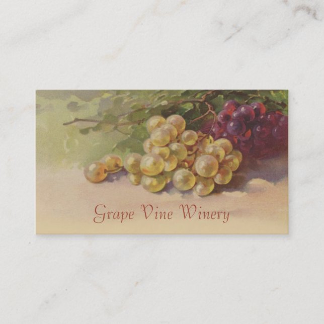 Red and white grapes fruit sales business card (Front)