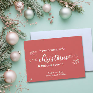 Red and White Hand Drawn Simple Christmas Holiday Card