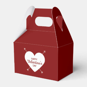 Red And White Happy Valentine's Day Heart Favour Box