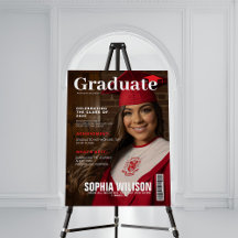red and white hat magazine photo graduation