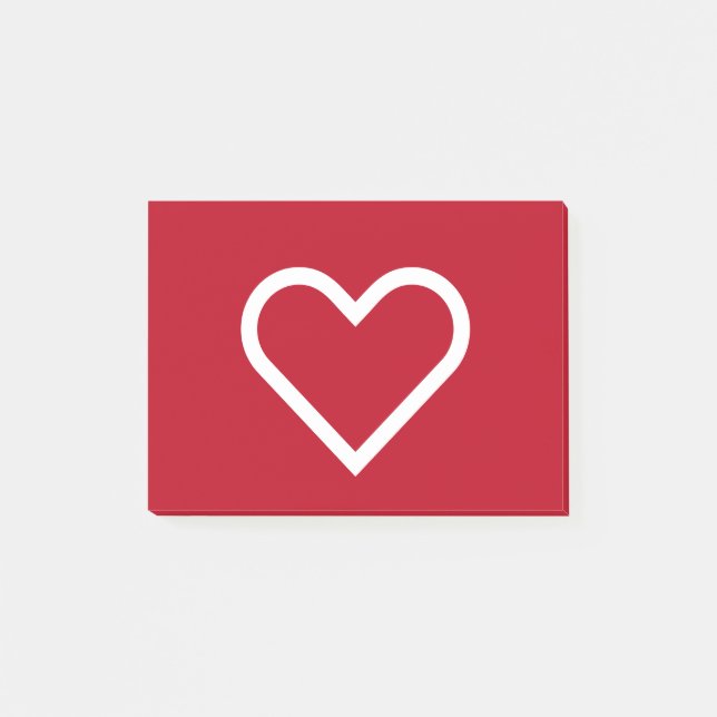 Red And White Heart Chic Post-it Notes (Front)