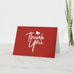 Red and White Heart Company Thank You Card