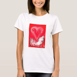Red and White Heart T-Shirt