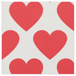 Red and White Hearts Fabric