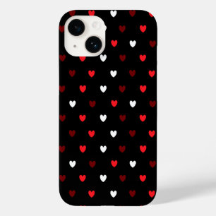 Red and white hearts on black Case-Mate iPhone 14 case