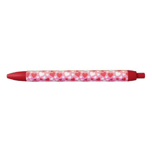 Red and White Hearts Pattern Pen