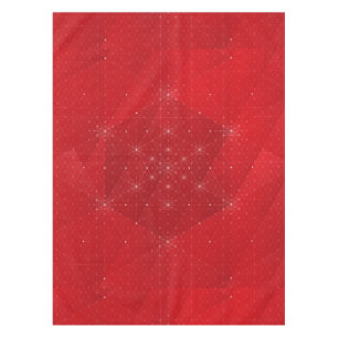 Red and White Hexagon Geometric Pattern Tablecloth