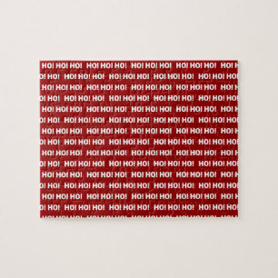 Red and White HO Ho HO Holiday Christmas Jigsaw Puzzle