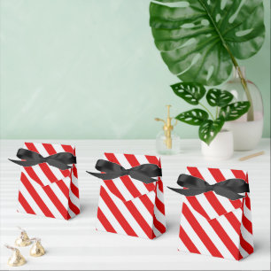 Red and white holiday stripe  favour box