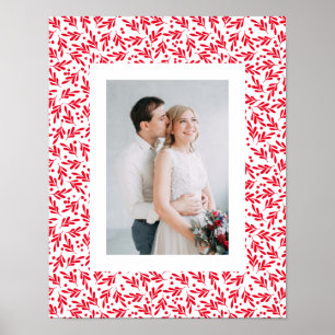 Red and White Holly Berries Holiday Poster