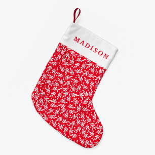 Red and White Holly Berries   Small Christmas Stocking