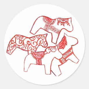 Red and white horse Sticker
