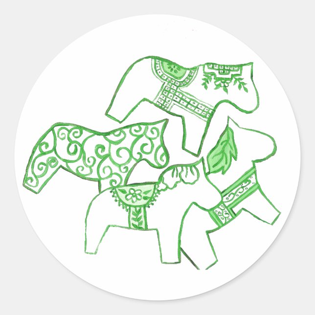 Red and white horse Sticker (Front)