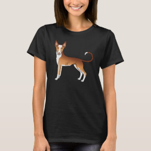 Red And White Ibizan Hound Smooth Coat Cartoon Dog T-Shirt