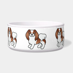Red And White Japanese Chin Cartoon Dog