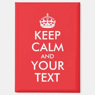 Red and White Keep Calm Parody Magnet