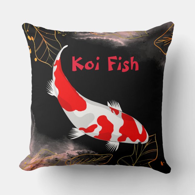 Red And White Koi Fish  Cushion (Front)