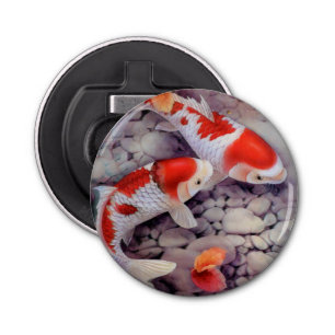 Red and White Koi Fish Pond Bottle Opener