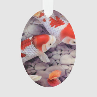 Red and White Koi Fish Pond Ornament